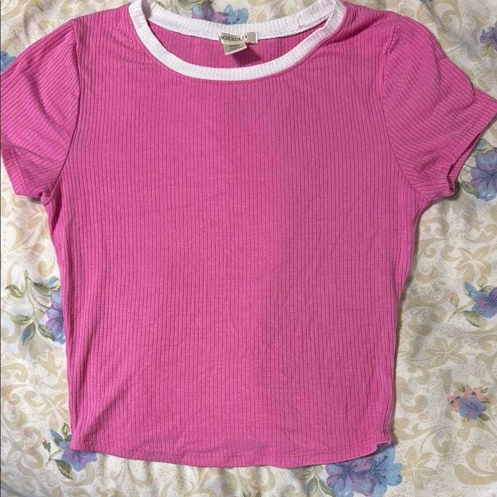 Pink Ribbed Women's Top